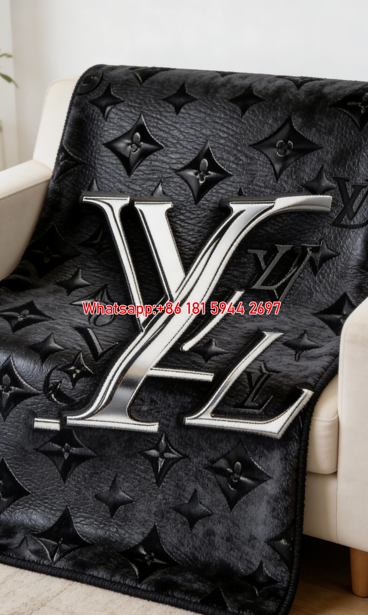Metallic LV Monogram Throw IMG_3152